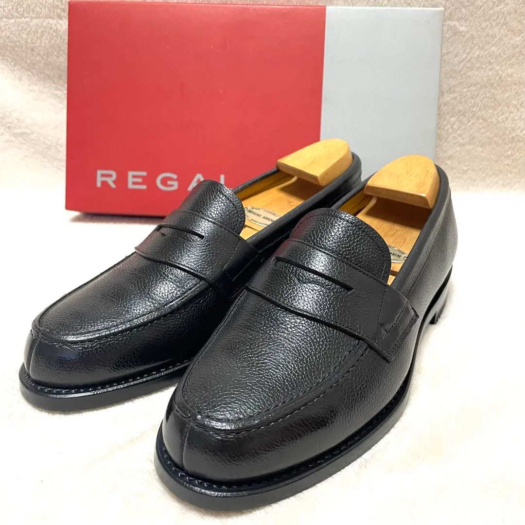 ✨美品✨リーガル REGAL コインローファー【27】JJ16 シボ革 ブラック REGAL 【正規品】 リーガル JJ16 AL スコッチブラック