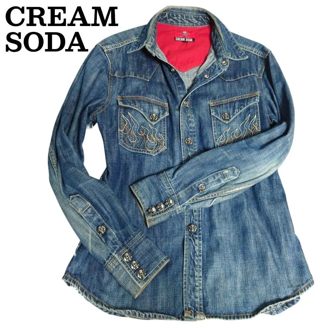 ◆◇◆CREAM SODA クリームソーダ デニムシャツ☠ 2025年最新】CREAM SODA デニムシャツ・ダンガリーシャツの人気