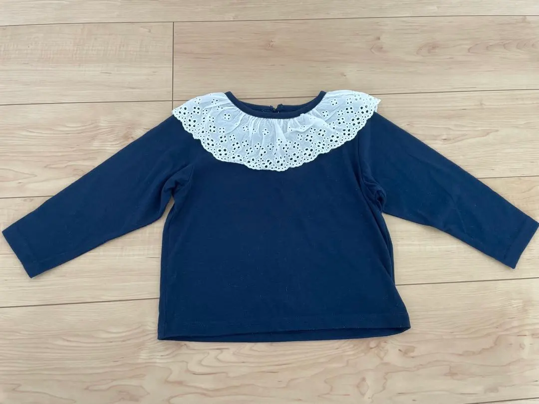 Thumbnail of apres les cours Navy Top with Frills, Size 100
