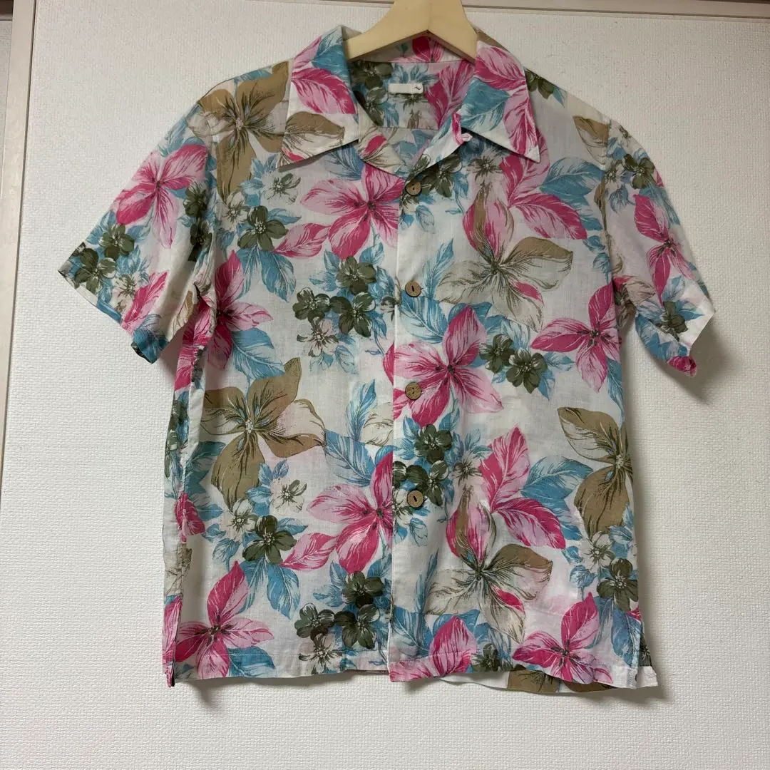 Thumbnail of Reduced Price Floral Print Short Sleeve Shirt Aloha Shirt M S
