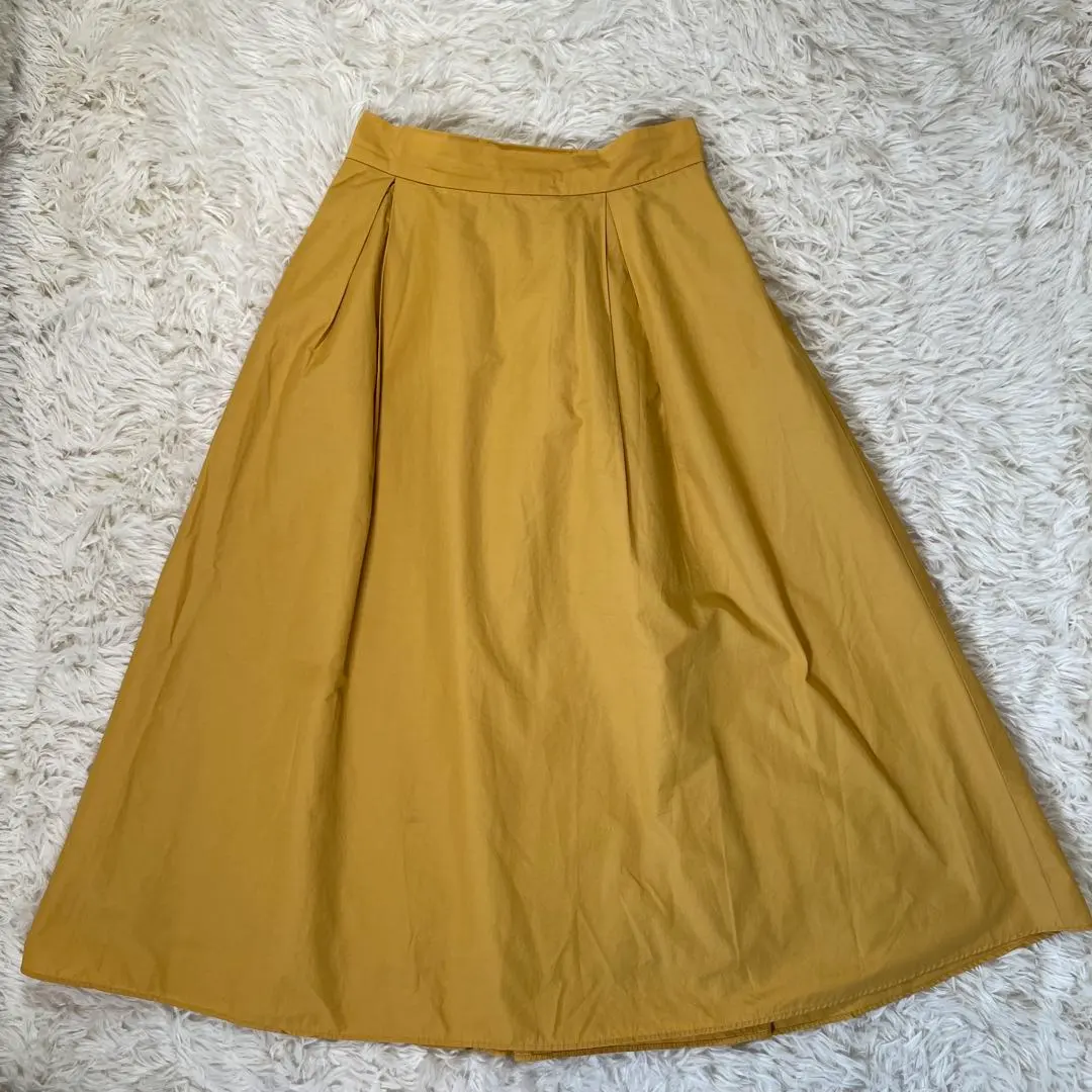 【自由區】喇叭裙 (32/XS) 芥末黃 腰部鬆緊帶 華麗 稀有尺寸 的縮圖