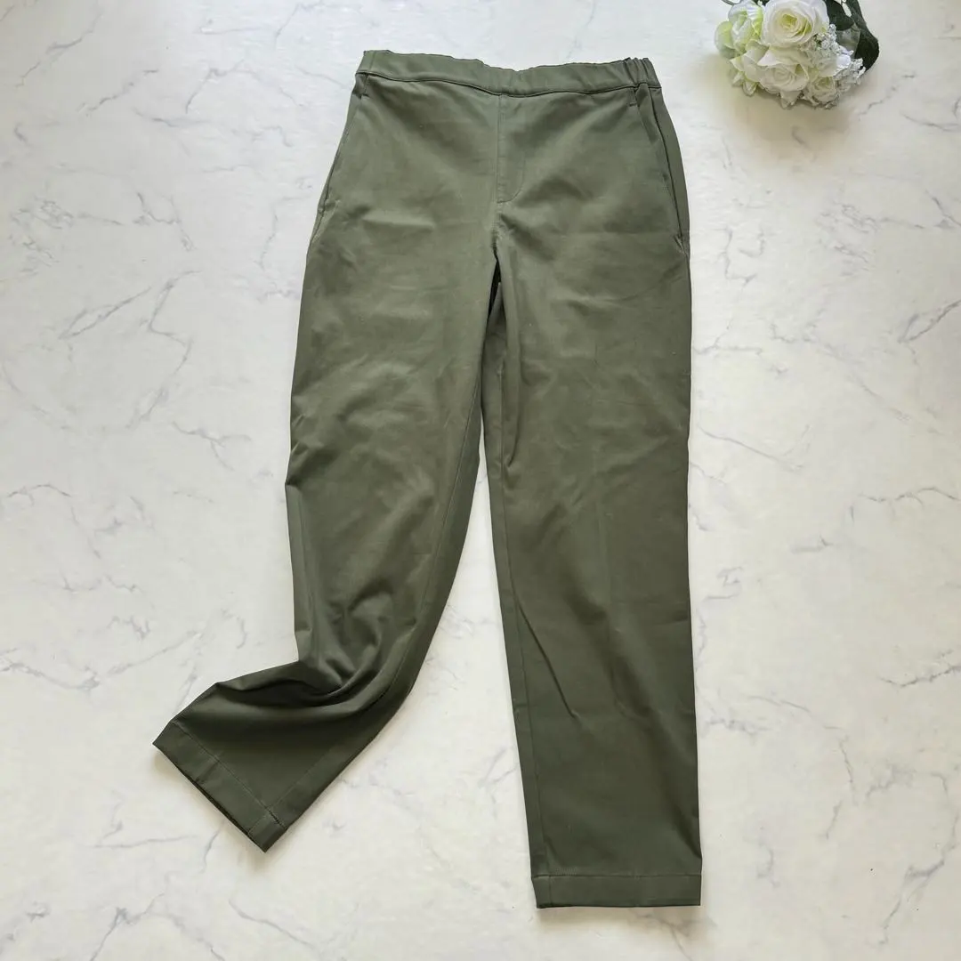 Thumbnail of ELLE Slacks (M) Khaki, Elastic Waist in Back, Solid, Straight