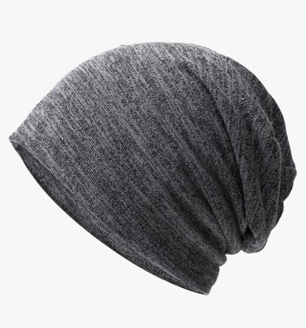 純棉100% 毛線帽 男士 素色 防寒對策 深灰色 的縮圖
