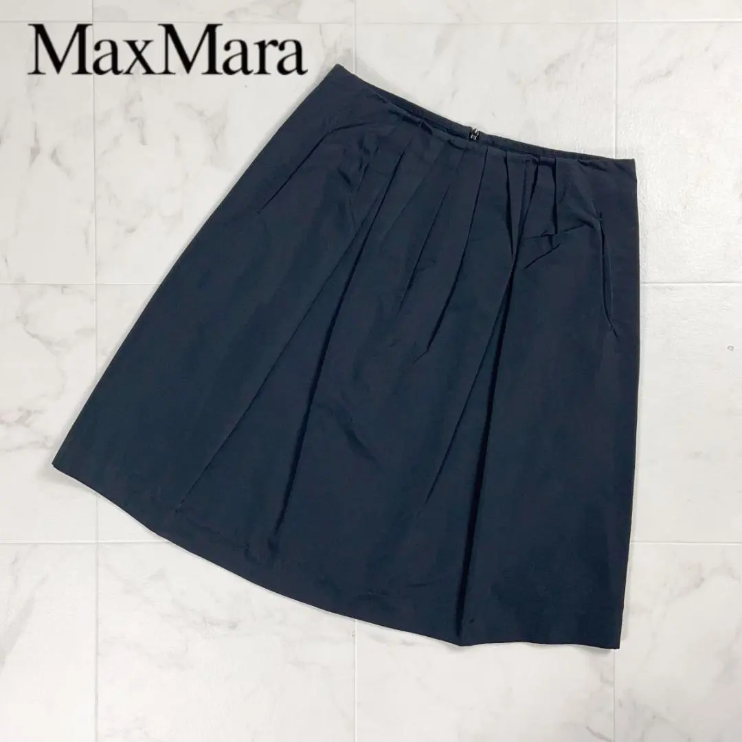 S Max Mara 膝下傘裙 意大利製 黑色 黑 M*ZC509 的縮圖