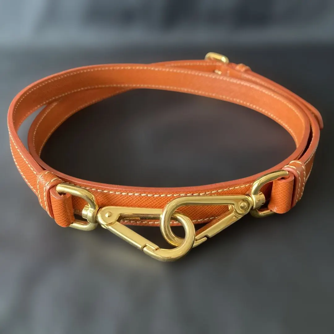 Thumbnail of Almost new! Prada PRADA leather shoulder bag orange bag strap