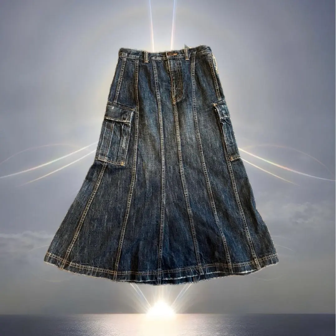 美品　JUNYA WATANABE デニム　スカート M　　 AD2005 AD2005 ジュンヤワタナベコムデギャルソン再構築 ドッキング デニム