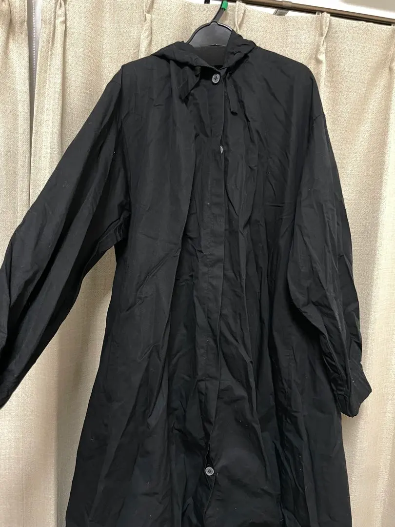 Thumbnail of Mizuiore Ind Black Hooded Long Coat