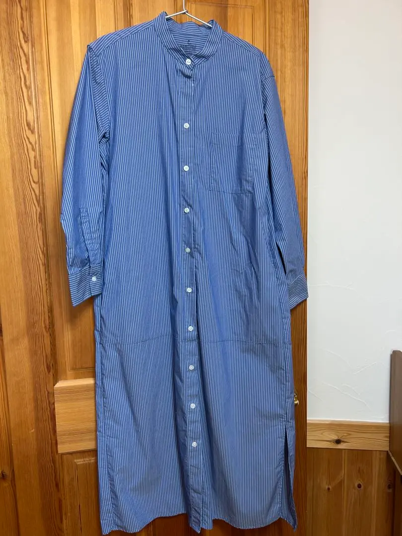Thumbnail of MUJI Blue Stripe Long Shirt Dress, Women's M