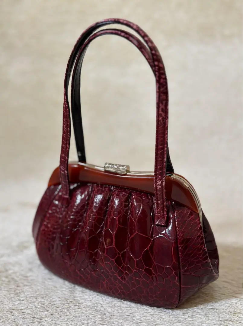 82960 本革 亀革 タートルレザー ハンドバッグ レトロ オールド ビンテージ Turtle Leather カメ革 かめ革 エキゾチックレザー 2025年最新亀革 バッグの人気アイテム - メルカリ