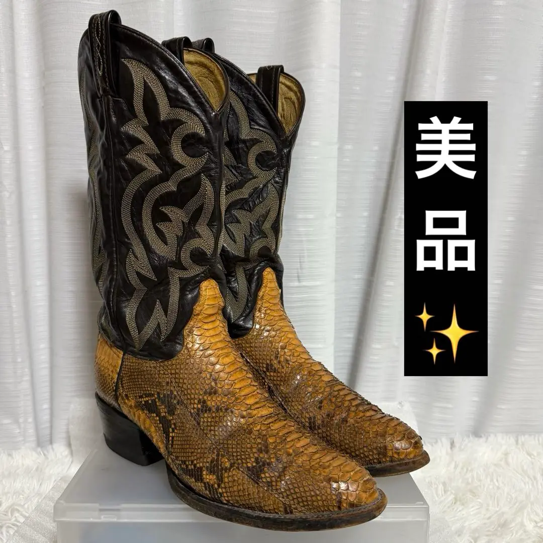 ⭐️未使用級⭐️ トニーラマ　ウエスタンブーツ　刺繍ブーツ　ブラック　レザー Tony Lama トニーラマ ウエスタンブーツ リザードレザー 刺繍