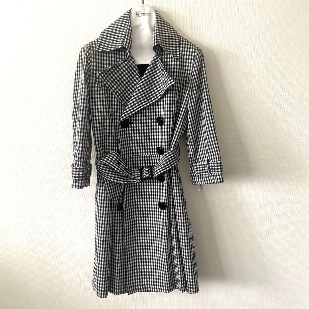 Thumbnail of Women's Coat Houndstooth Trench Coat 3/4 Sleeve