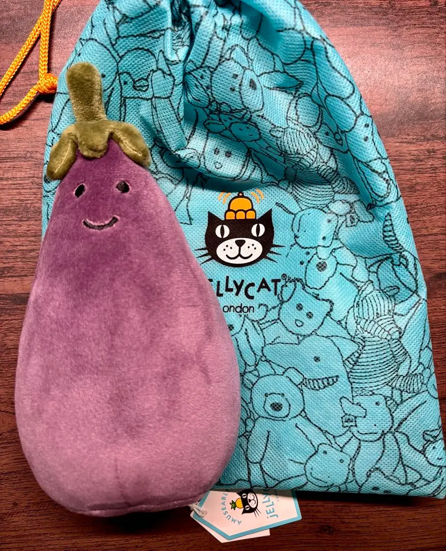 新品　ジェリーキャット　ナス　なすび　ぬいぐるみ　バッグチャーム　ギフト袋付き 新品 ジェリーキャット ナス なすび ぬいぐるみ バッグチャーム
