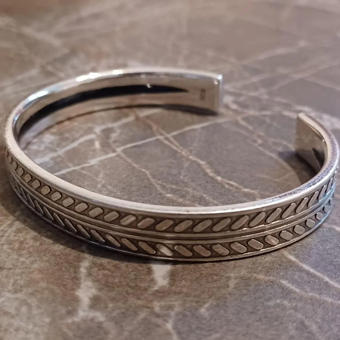 Thumbnail of Silver 925 Bangle Men's Women's Simple Vintage Pure Silver