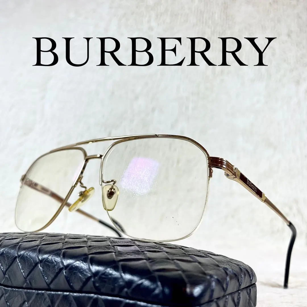 Thumbnail of Excellent Condition BURBERRY Vintage Glasses Two Bridge Pure Titanium Gold