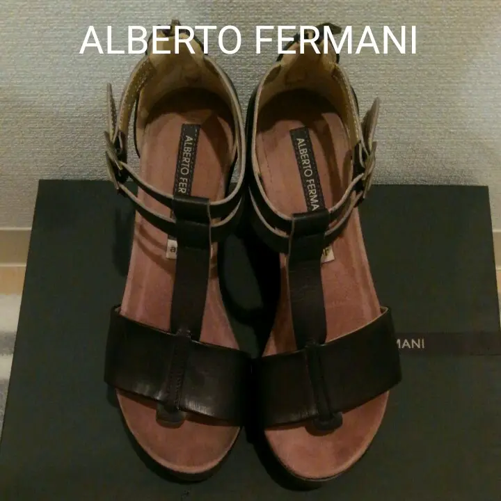 【alberto fermani】ヒール　サンダル　美品　25㎝ alberto fermani】ヒール サンダル 美品 25㎝ - メルカリ
