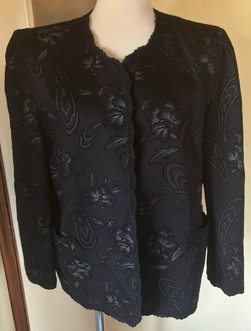 Thumbnail of LEDA Ladies' High-End Black Lace Trim Jacket / Cardigan