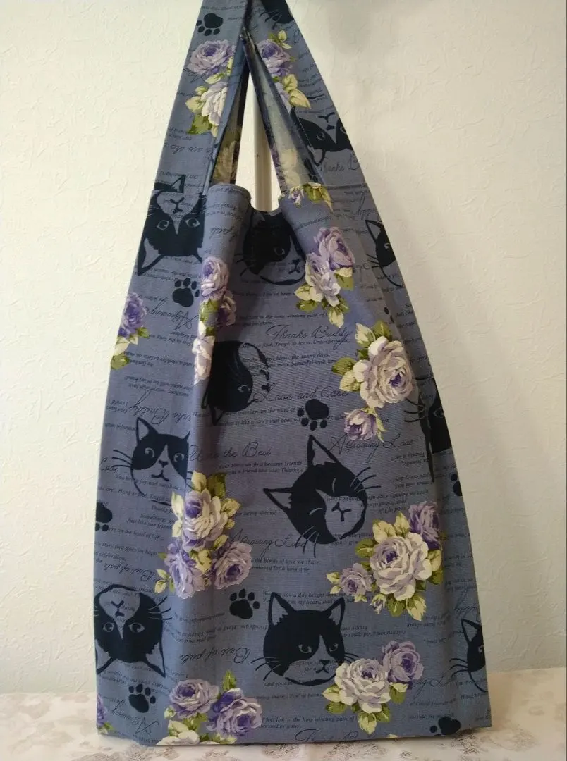 Thumbnail of Cat Eco Bag, Register Bag Style, My Bag, Cat x Flower, Large Size, Cotton Linen