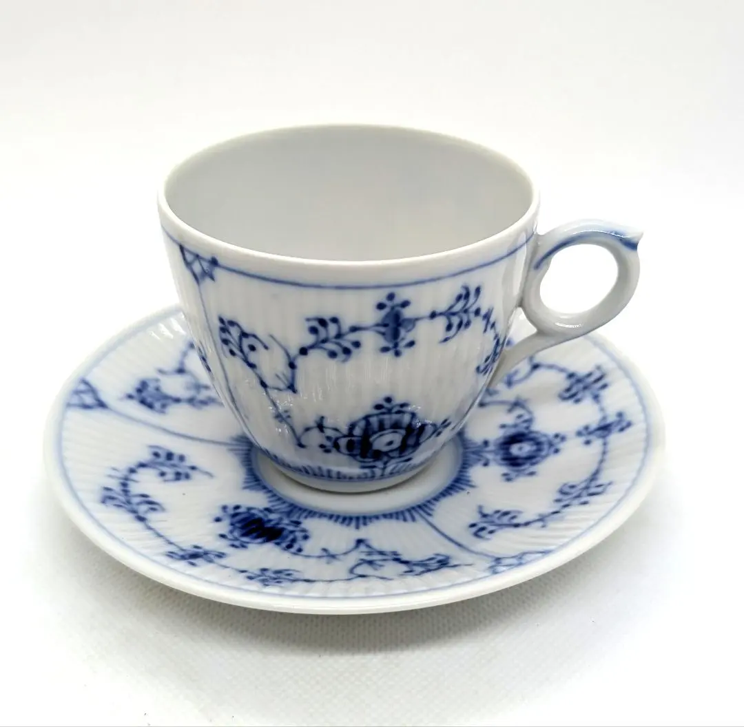 Thumbnail of Excellent Condition Royal Copenhagen Blue Fluted Teacup & Saucer ②