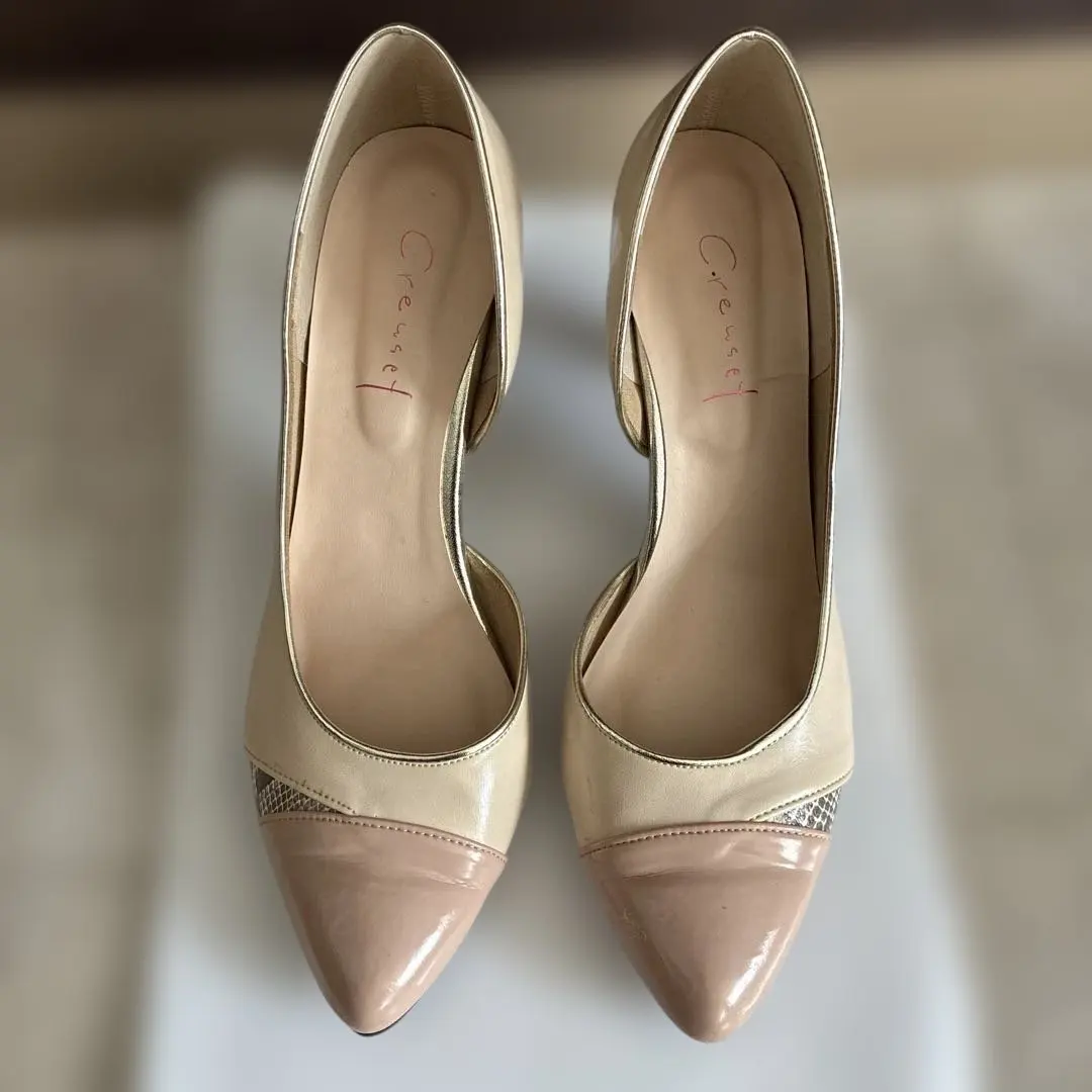 Thumbnail of Esperanza Beige Pointed Toe High Heel Pumps 23cm