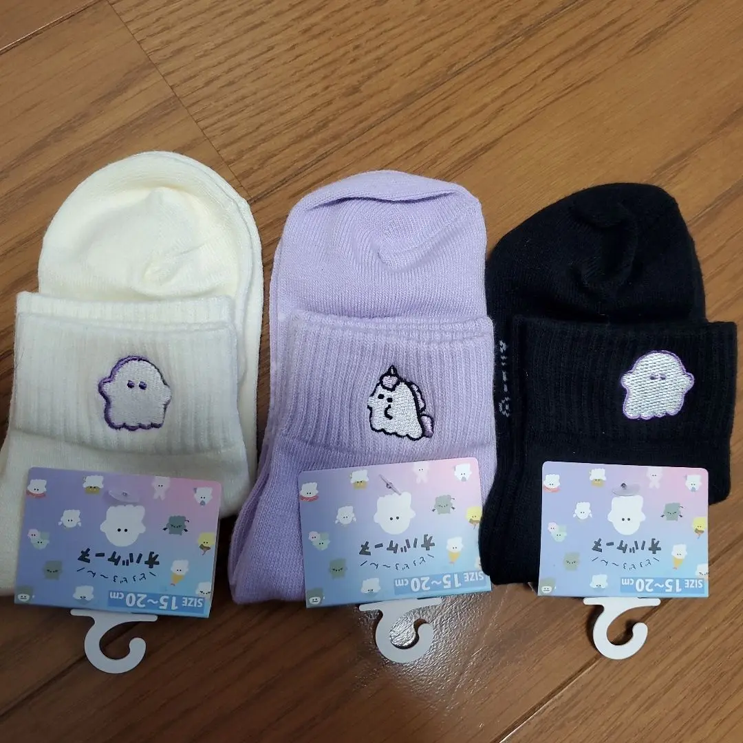 歐巴Q兒童襪子 3雙組（幽靈刺繡） 的縮圖