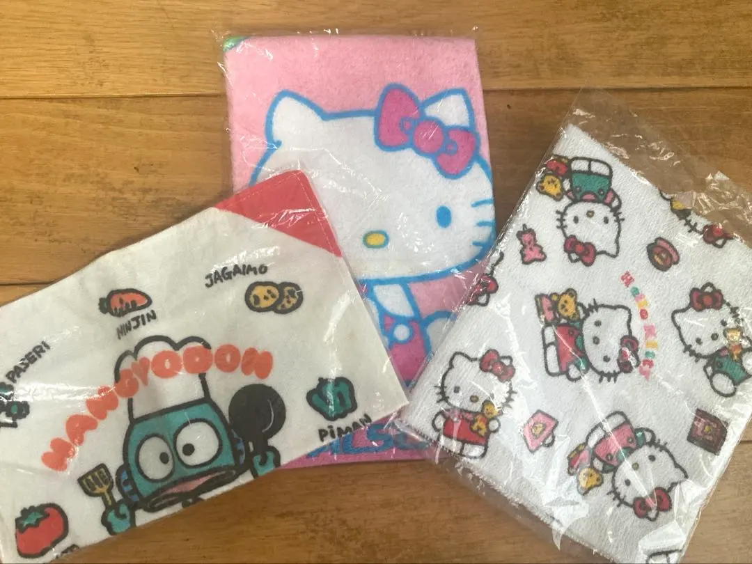 Thumbnail of [New, Unopened] Hello Kitty & Hangyodon Face Towel & Hand Towel - Sanrio