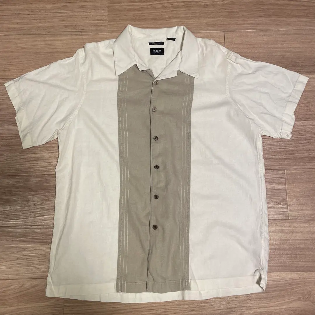 Thumbnail of Vintage Haggar Open Collar Linen Rayon Shirt
