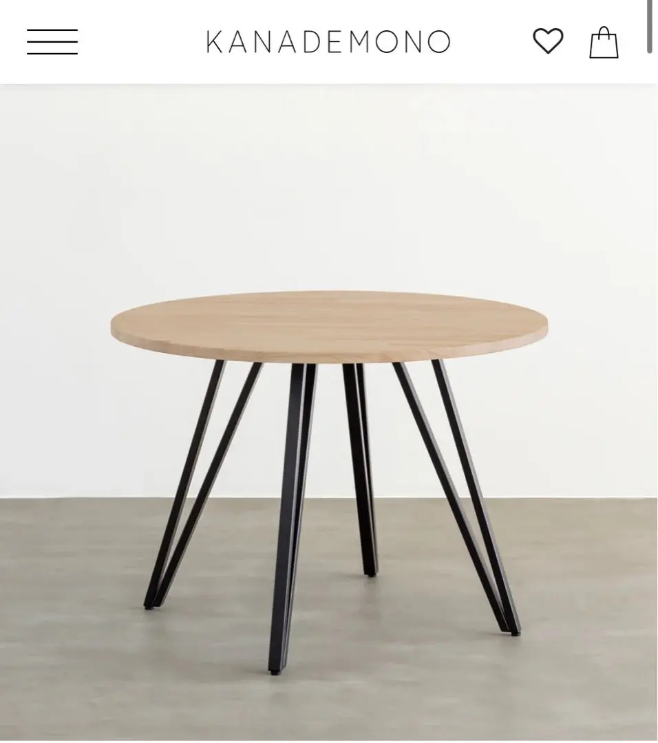 カナデモノ　KANADEMONO ラウンドテーブル　直径80cm Kanademono(かなでもの)の人気シリーズTHE CAFE TABLE 天然木