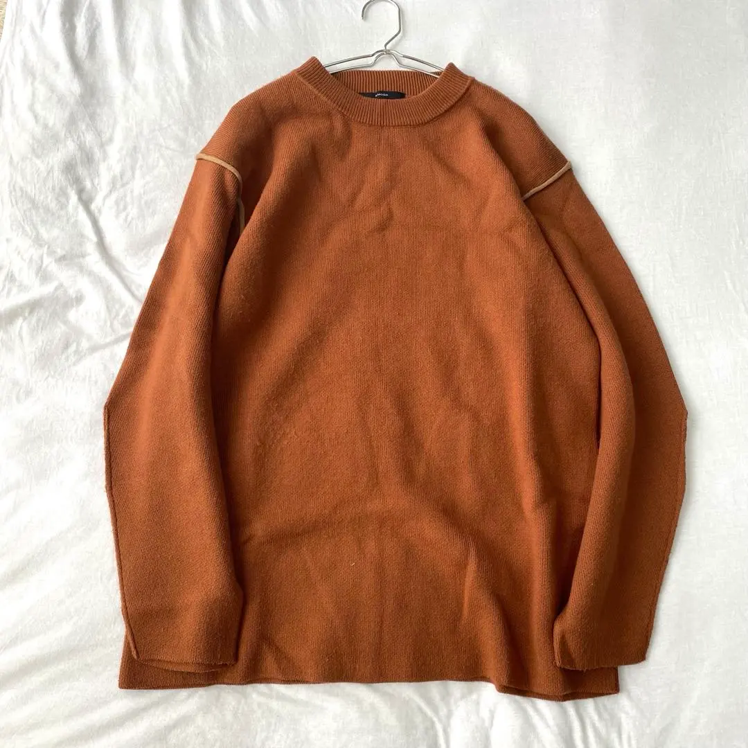 Thumbnail of EMODA Sweater, Long Length, Modified Sleeves, Crew Neck, Solid Color, Long Sleeve, Simple, F