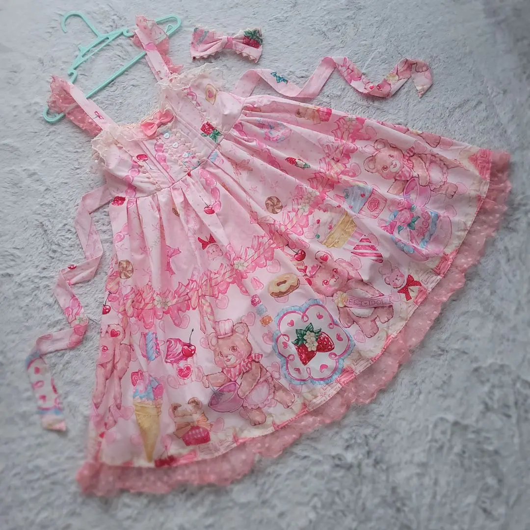 Thumbnail of Sweets and Teddy Bear Lolita Dress x Barrette ୨୧⋆*