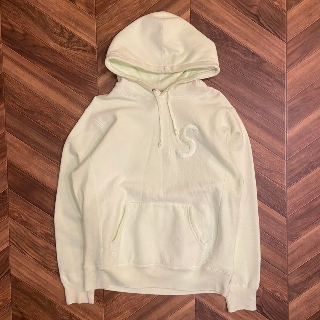 Thumbnail of Supreme Light Green Hooded Sweatshirt S Logo M