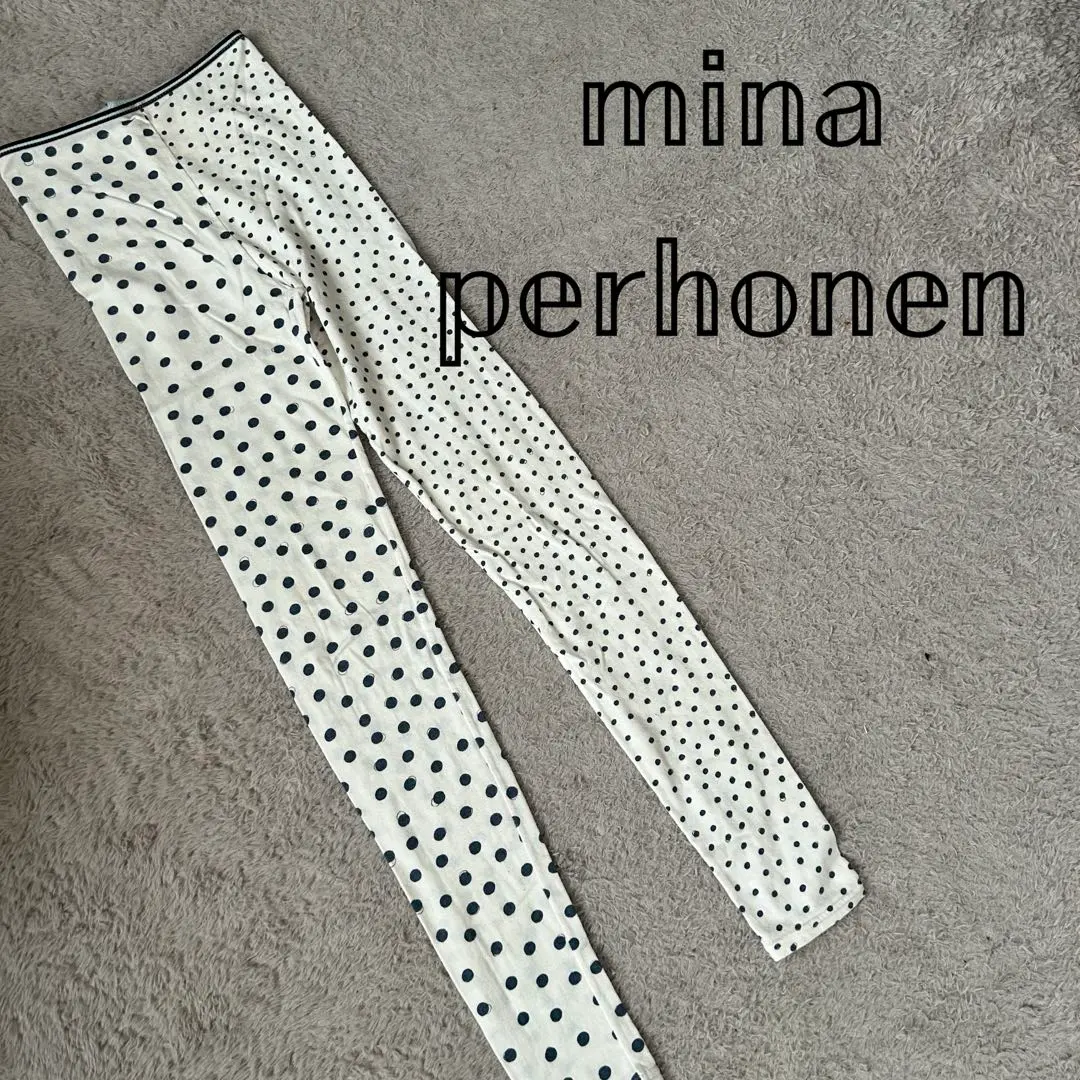 美品 ミナペルホネン mina perhonen choucho リネン混 レギンス
