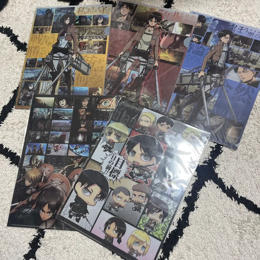 Thumbnail of Includes shipping! ♡ Brand new, unused Attack on Titan clear file set of 5
