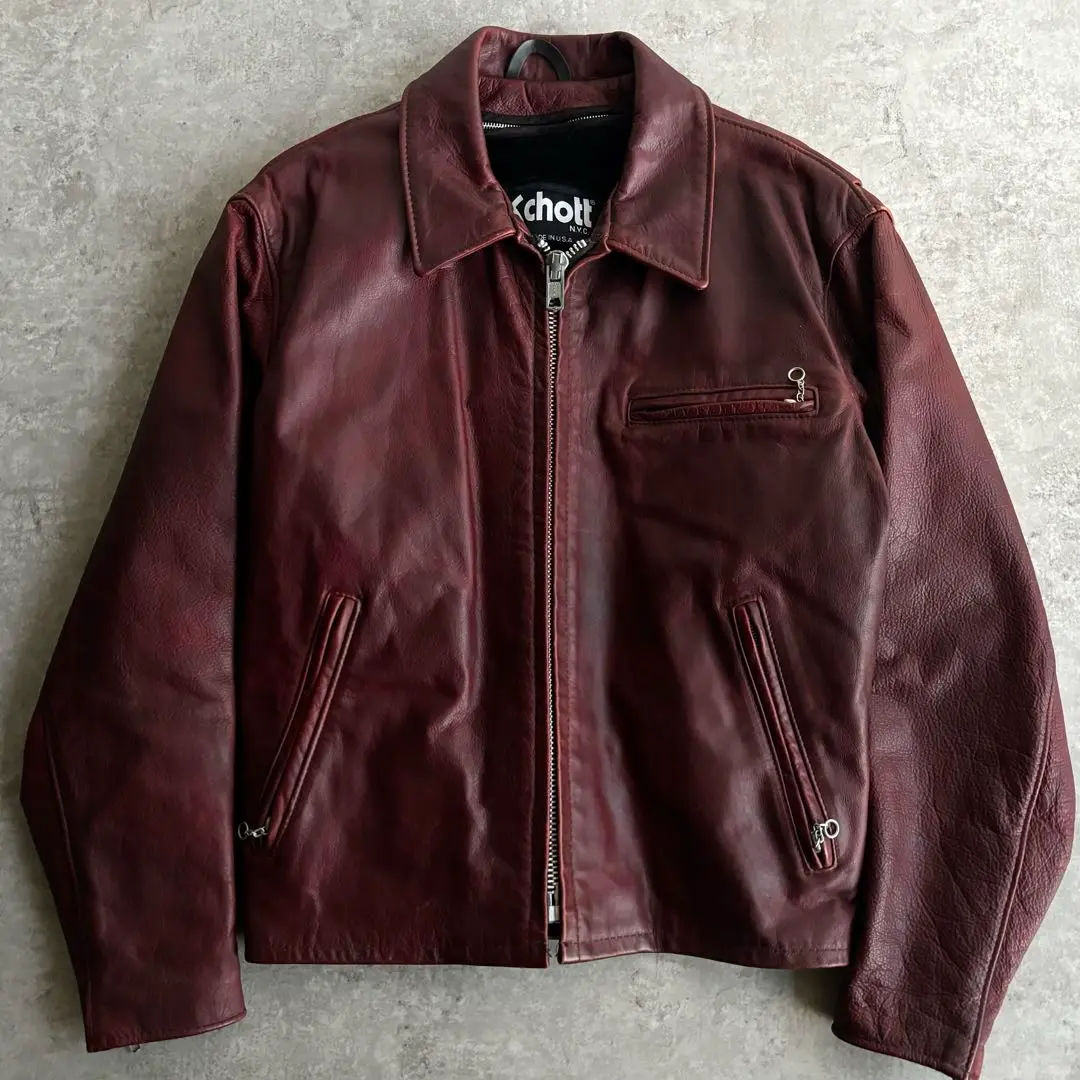 美品/希少✨schott トラッカージャケット　レザー　642VS 赤茶　40 美品/希少✨schott トラッカージャケット 642VS 赤茶 本革 38