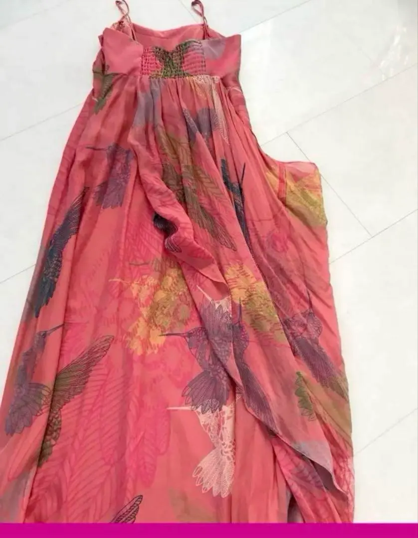 Thumbnail of Maxi dress, silk, one-of-a-kind, pink, around 30,000 yen retail price
