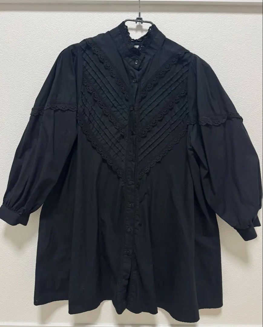 Thumbnail of ZARA Lace Embellished Balloon Sleeve Shirt