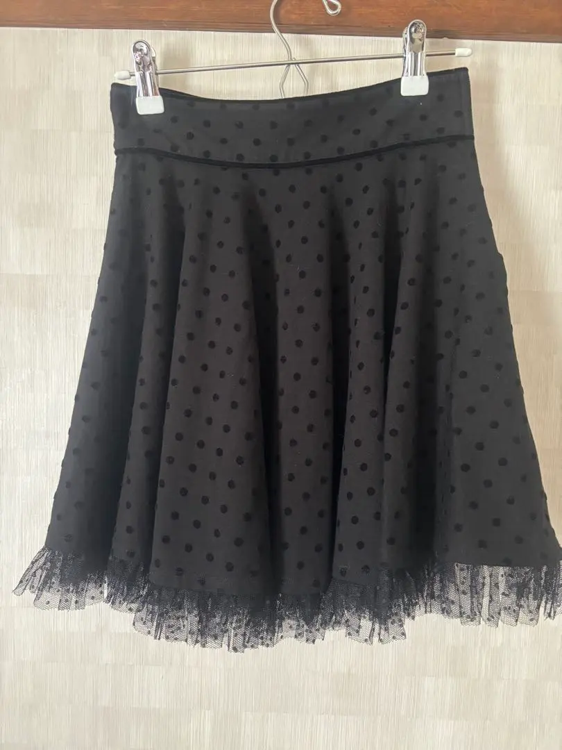 Thumbnail of Used, with defects: RED Valentino Winter Dot & Tulle Flare Skirt XS
