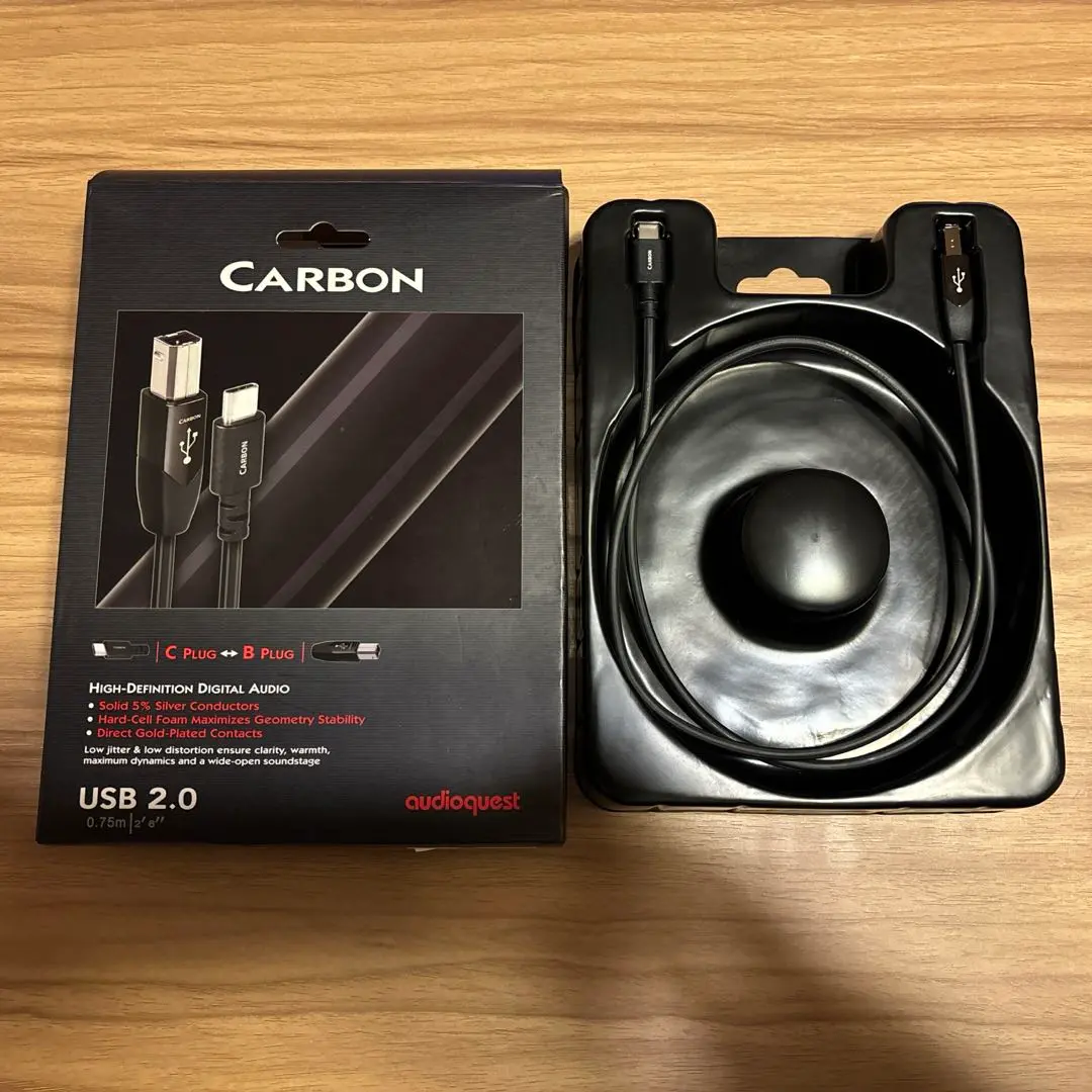 AudioQuest USBケーブル USB2/CAR/0.75M 中古美品 audioquest、オーディオ用USB Type-Cケーブル。0.75m/5,000円