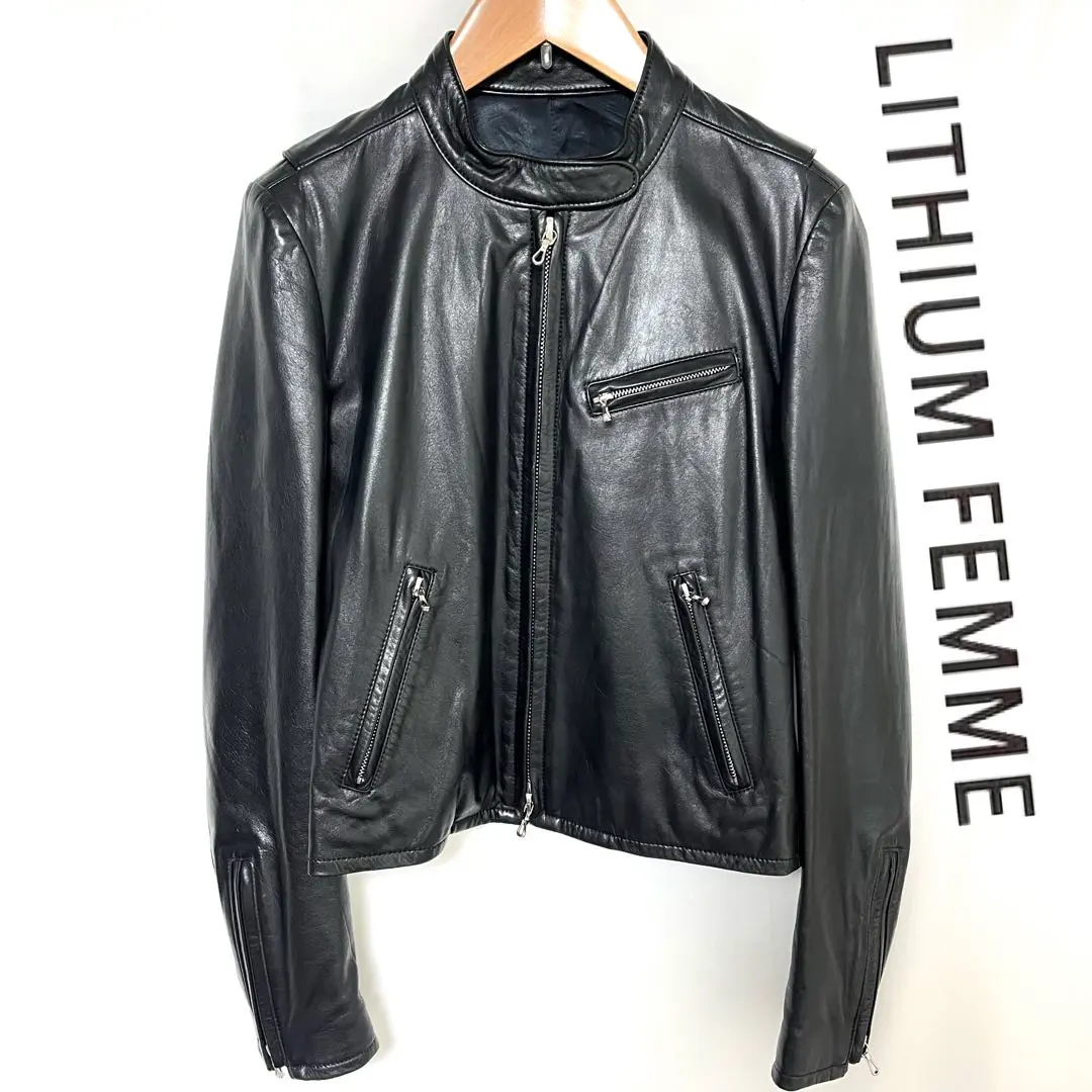 【美品】LITHIUM FEMME リチウム フェム ライダースジャケット 38 美品】LITHIUM FEMME リチウム フェム ライダースジャケット 38