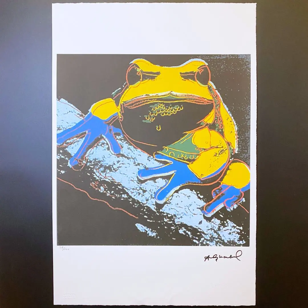 【模写】神級レア!!!! アンディ・ウォーホル カエル リトグラフ 証明書付き 模写】神級レア!!!! アンディ・ウォーホル カエル リトグラフ