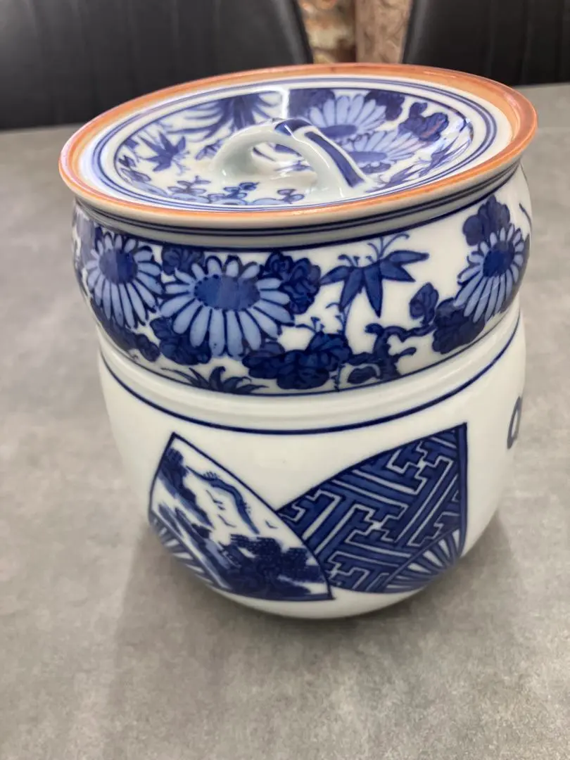 Ｒ４１３　水指　『富田静山造』『替蓋付』『紅毛(オランダ)写水指』 R413 水指 『富田静山造』『替蓋付』『紅毛(オランダ)写水指』