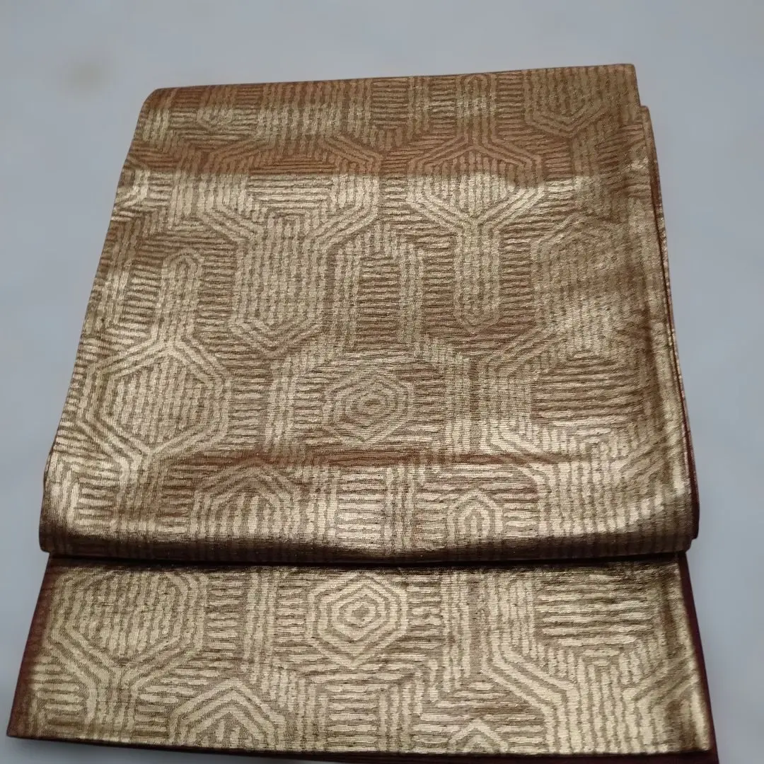 Thumbnail of Gold geometric pattern Nagoya obi, high-class feel, tortoise shell pattern, celebration