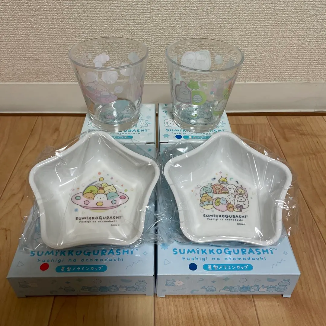 Thumbnail of Sumikko Gurashi Neo Sumikko Lottery Star-Shaped Melamine Cup & Glow-in-the-Dark Glass Set of 4, ②