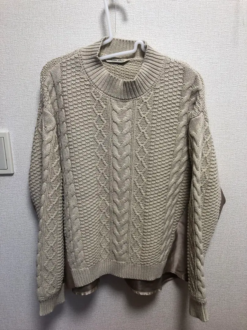 Thumbnail of Reduced price: TORRAZZO DONNA cable knit sweater with different material accents