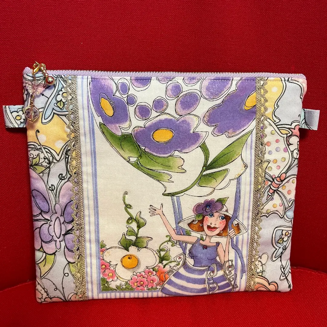 Thumbnail of ★ Handmade Loralie Harris Panel Pouch with Rhinestones