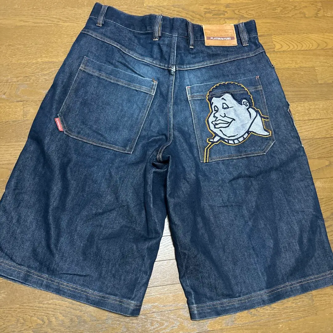 PLATINUM FUBU デニム ハーフパンツ 刺繍　超絶ビックサイズ　W50 m12453807693_1.jpg?1749194928