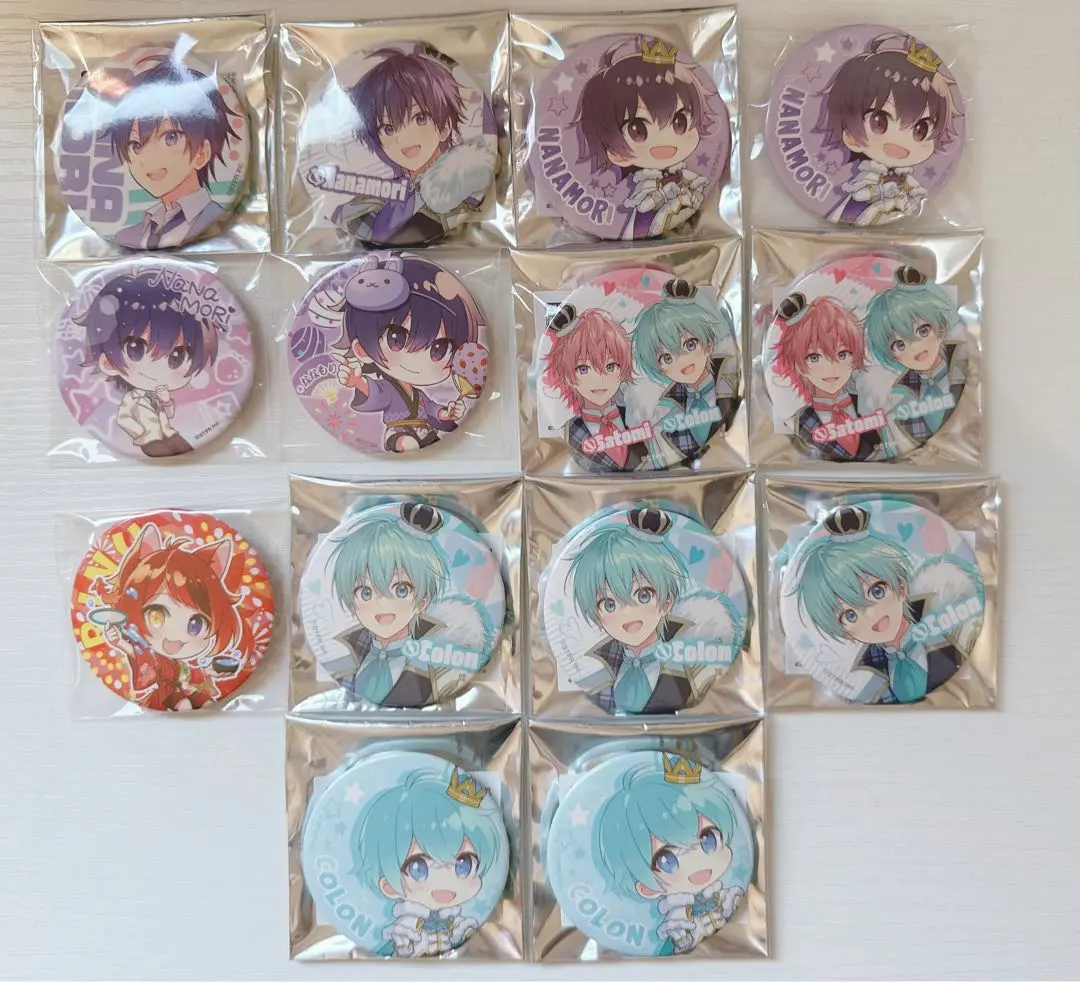 Thumbnail of StPri Can Badges - Defo (Deformed) & Standard - Bundle Sale - Includes: Nanamori, Colon, Satomi, and Rinu.