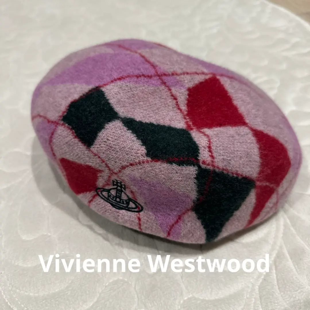 Vivienne Westwood ベレー帽 ピンク チェック柄 Vivienne Westwood（ハンチング/ベレー帽 ・ ピンク/桃色系）の