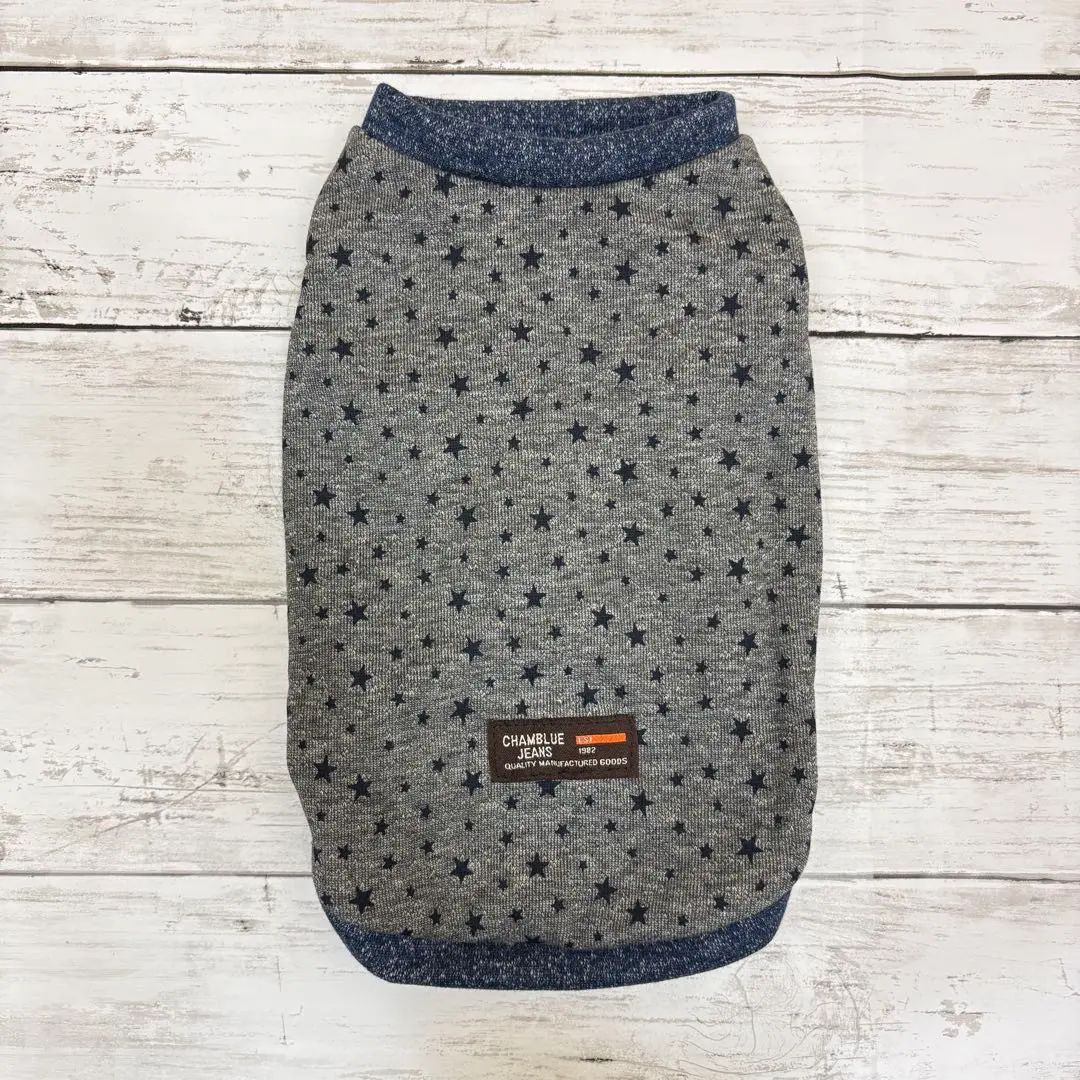 Thumbnail of Dog clothes, handmade, star pattern, denim style