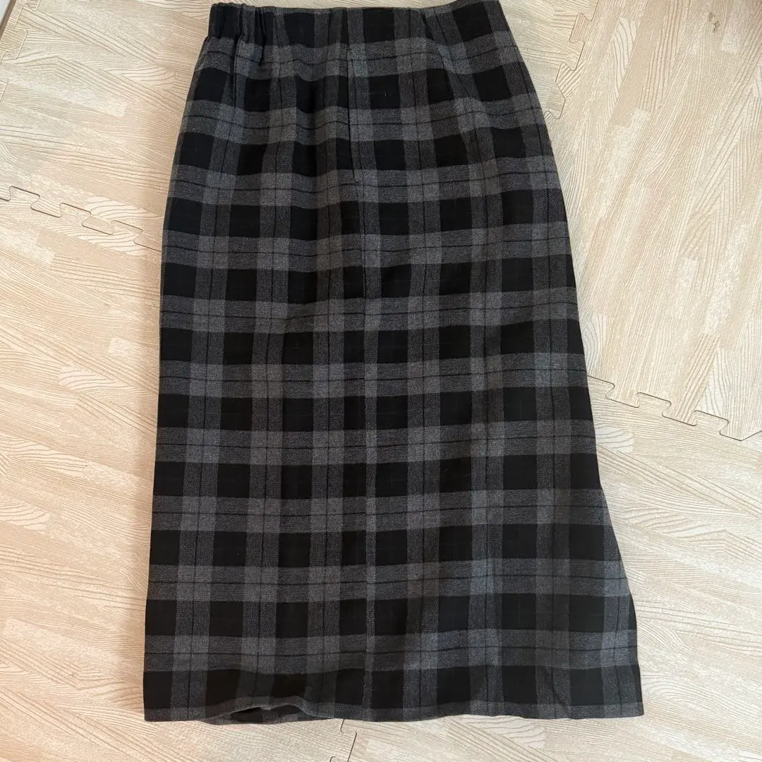 Thumbnail of a.v.v Straight Skirt Check Pattern Long Length Elastic Waist Autumn Winter Vintage