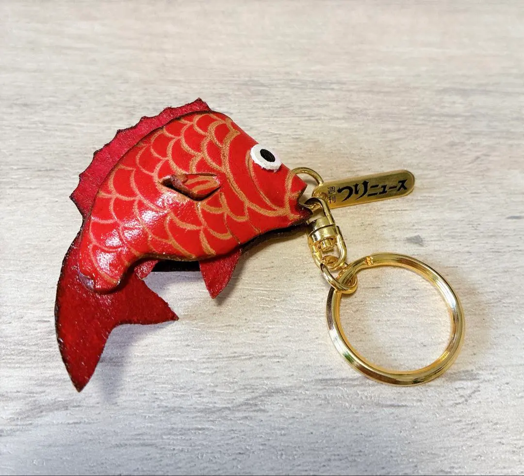 釣魚新聞 皮革鑰匙圈 （鯛魚） 的縮圖